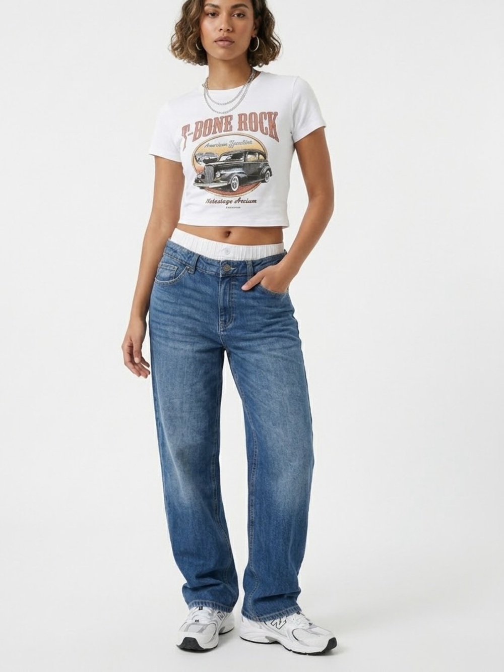 Refuge Denim Layered Boxer Waistband High Rise Wide Leg Jeans Size 0